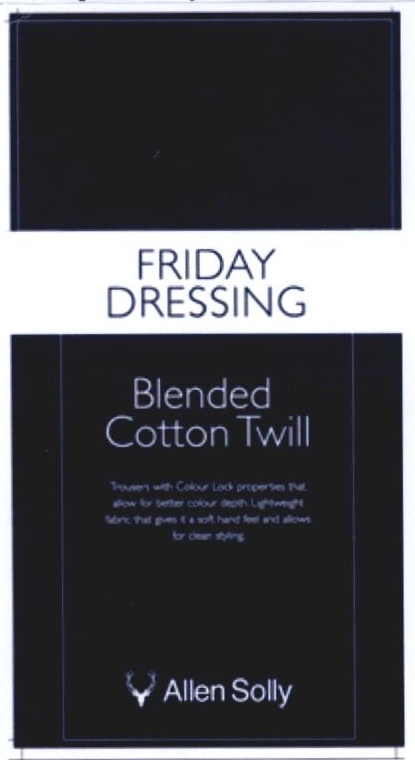 Friday Dressing Blended Cotton Twill Device mark 2244915 Trademark