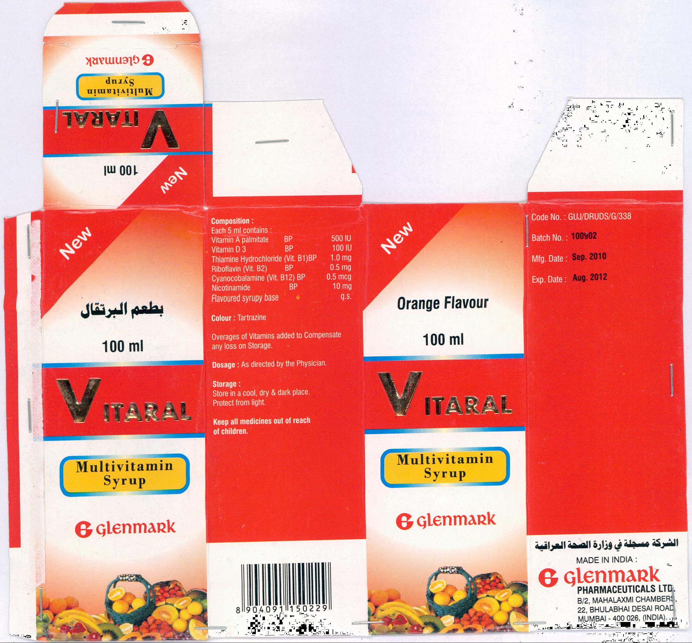 Vitaral Syrup 100 Ml Device mark 2077927 Trademark