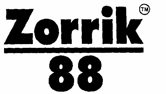 Zorrik 88 (label) Device mark 1427500 Trademark