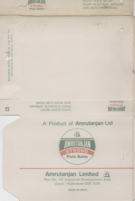 Amrutanjan Strong Pain Balm Device mark 522137 Trademark