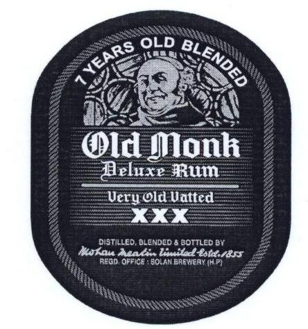 Old Monk Deluxe Rum With Label Device mark 1482635 Trademark