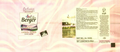 Exclusive, Berger, Colorbank, Luxol Gold (label) Device mark 1498700 Trademark