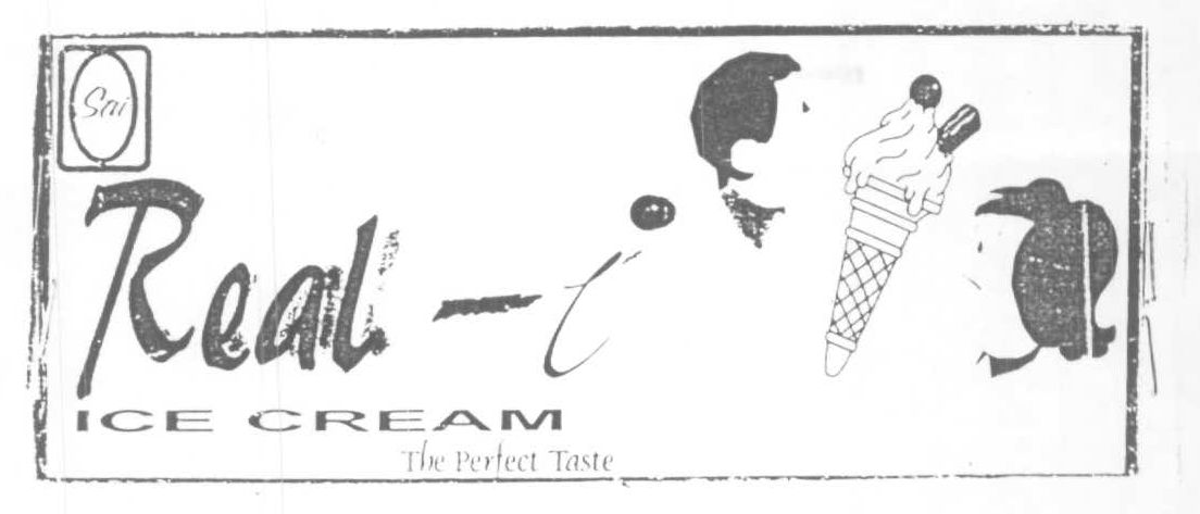 Sai Real Ice Cream, Device Of Boy And Girl With Ice Cream. Device mark 1453393 Trademark