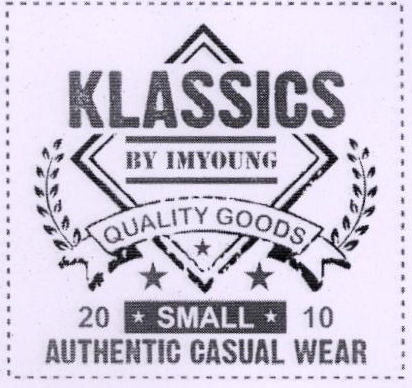 Klassics By Imyoung Quality Goods 20 Small 10 Authentic Casual Wear Device mark 2201628 Trademark