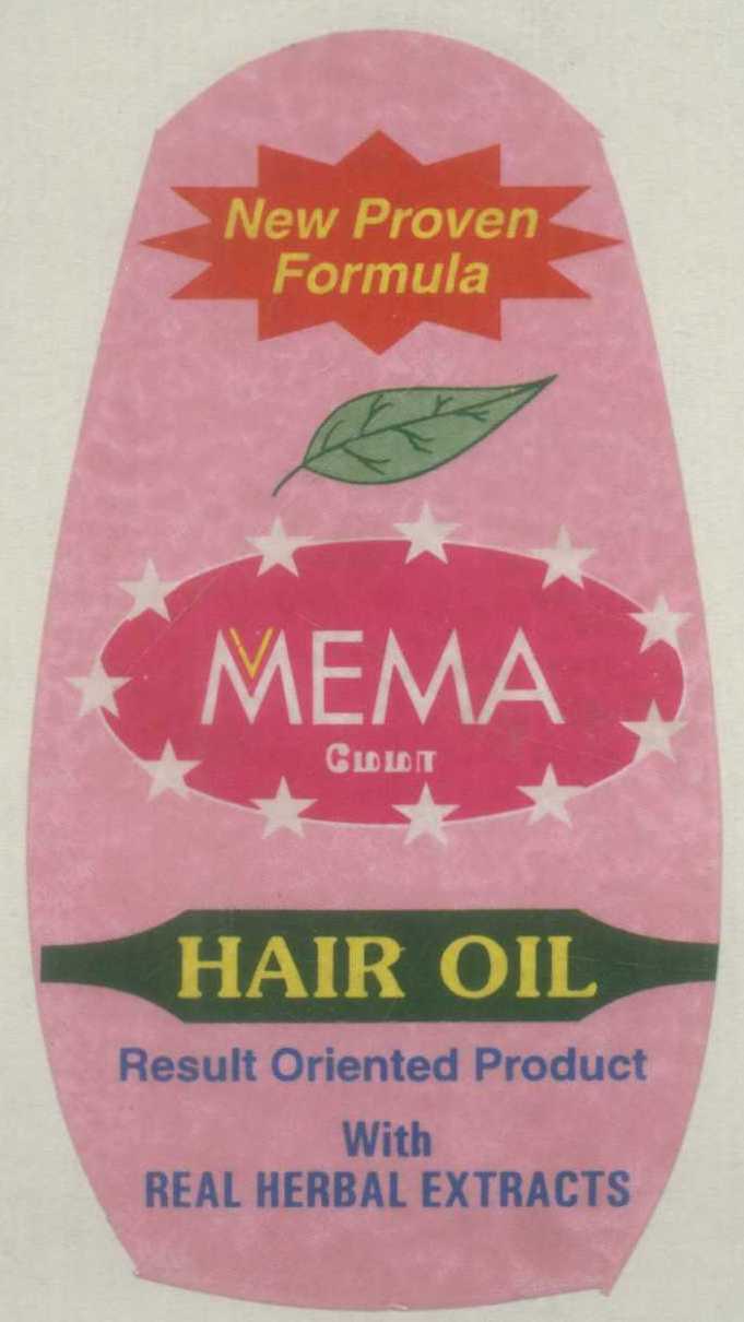 Mema, Hair Oil Device mark 833837 Trademark