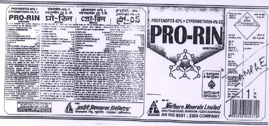 Pro-rin (labal) Device mark 1522609 Trademark