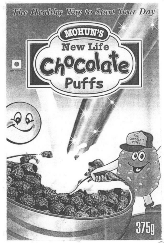Mohun's New Life Chocolate Puffs With Label Device mark 1413163 Trademark