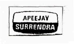 Apeejay Surrendra (label) Device mark 2865406 Trademark