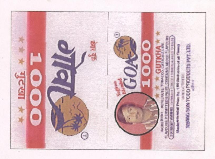 Goa 1000 Gutkha Device mark 706494 Trademark