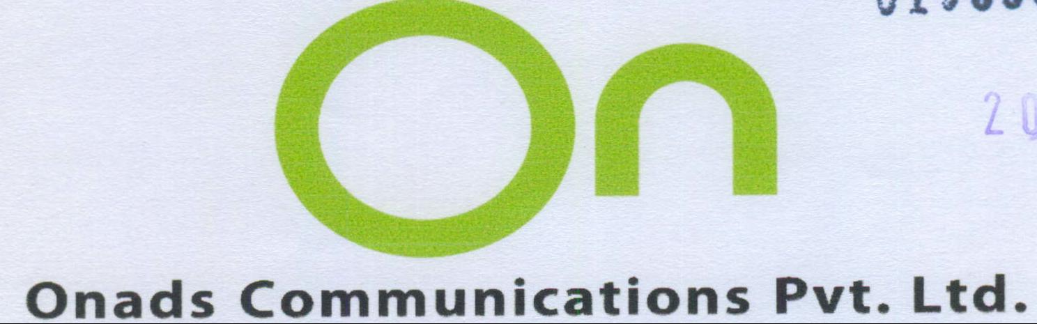 On Onads Communications Pvt.ltd. Device mark 1968997 Trademark