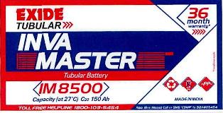 Exide Tubular Inva Master Im8500(label) Device mark 2815742 Trademark