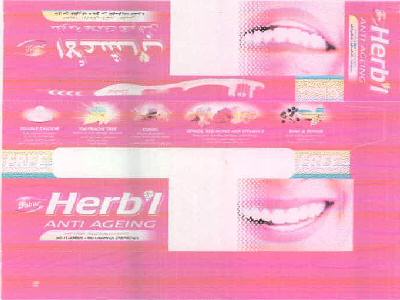Dabur Herb'l Anti Ageing Toothpaste Device mark 2575814 Trademark