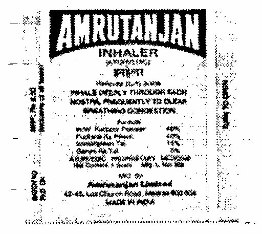 Amrutanjan (label) Device mark 599783 Trademark