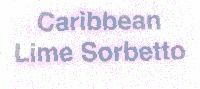 Caribbean Lime Sorbetto (letter Written In Special From) Device mark 1472381 Trademark