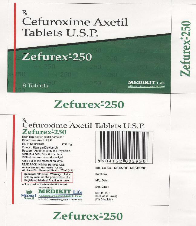 Zefurex-250 With Label Device mark 1705618 Trademark