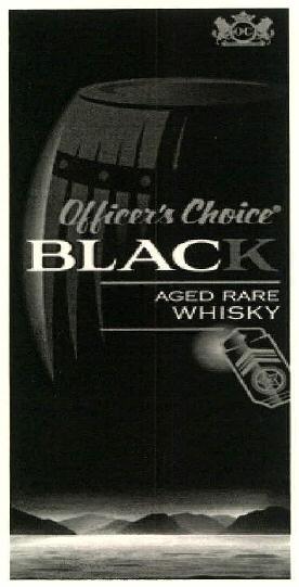 Officer's Choice Black Aged Rare Whisky Device mark 2739296 Trademark