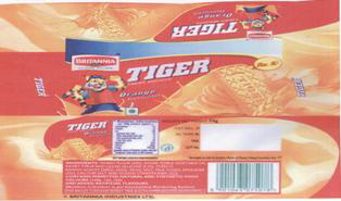 Britannia Tiger Orange (device Of Stylised Tiger ) Device mark 1770156 Trademark