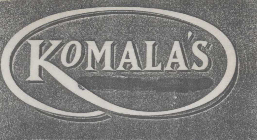 Komalas (device Of Special Form Of Writting) Device mark 955549 Trademark