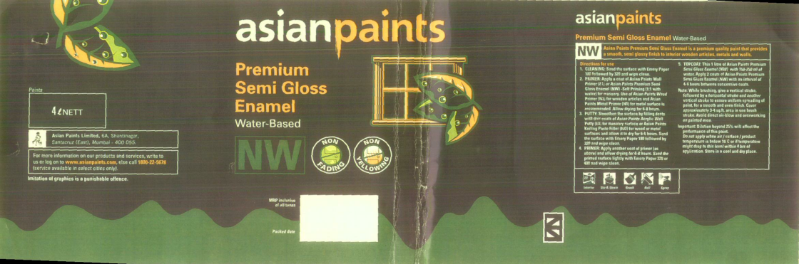 Asian Paints (label) Device mark 1609257 Trademark