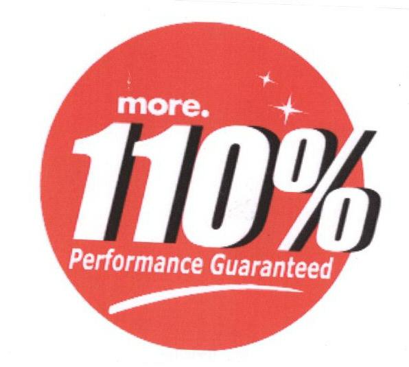 More 110% (label) Device mark 1676278 Trademark