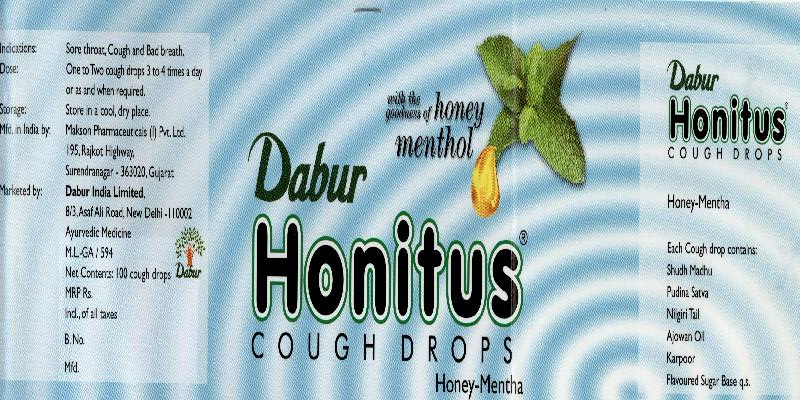 Dabur Honitus Cough Drops With Label Device mark 1479227 Trademark