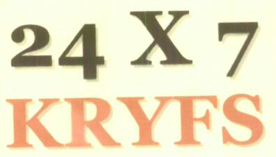 24 X 7 Kryfs (label) Device mark 1620416 Trademark