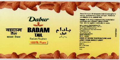 Dabur Badam Tail (label) Device mark 1543135 Trademark