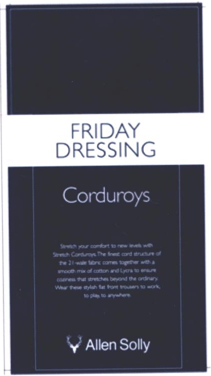Friday Dressing Corduroys Allen Solly Device mark 2244945 Trademark