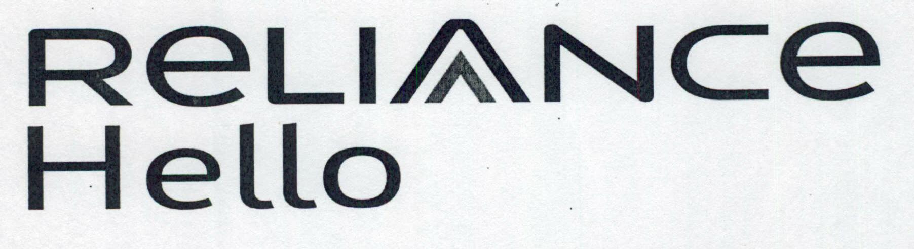 Reliance Hello (letter Written In Special Form) Device mark 1459722 Trademark