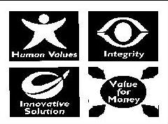 Human Values, Integrity, Innovative Solution, Value For Money. Device mark 813381 Trademark