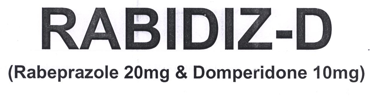 Rabidiz-d (rabeprazole 20mg & Domperidone 10mg) Device mark 2352411 Trademark