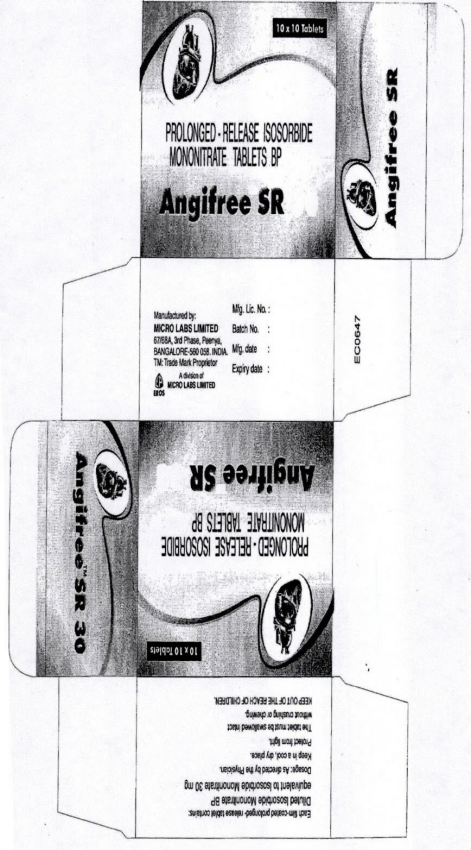 Angifree Sr Prolonged - Release Isosorbide Mononitrate Tablets Bp Device mark 2340290 Trademark
