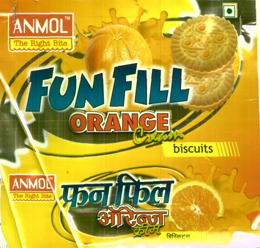 Fun Fill Orange Cream Biscuits (label) Device mark 1440509 Trademark