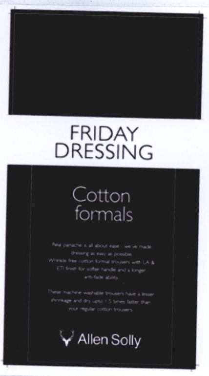 Friday Dressing Cotton Formals Allen Solly Device mark 2244917 Trademark