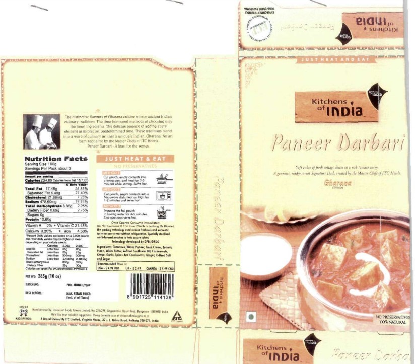 Kitchens Of India Paneer Darbari (label) Device mark 1401258 Trademark