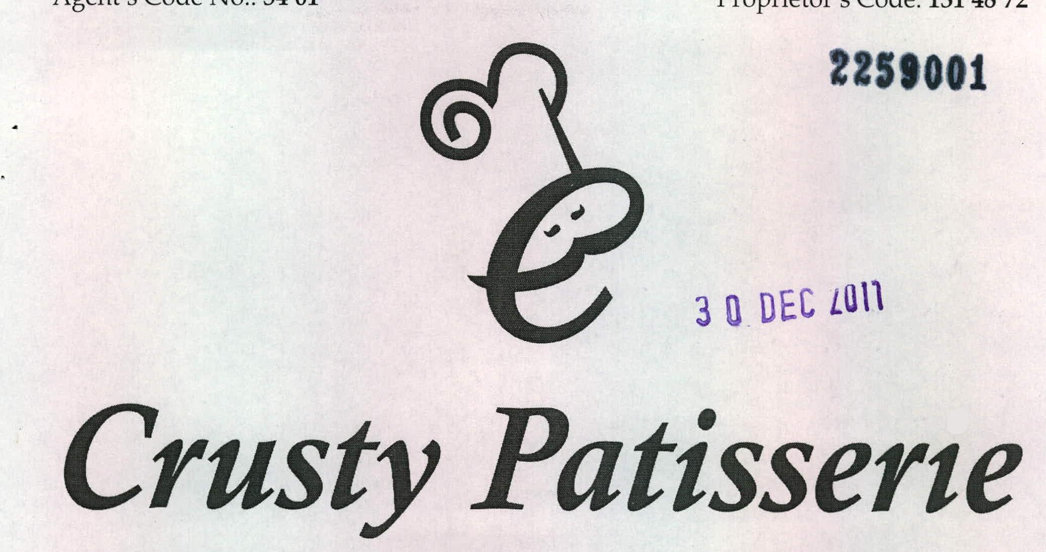 Crusty Patisserie Device mark 2259001 Trademark