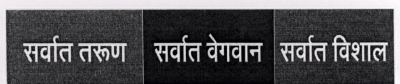 Youngest Fastest Largest (marathi) Lable Device mark 1452539 Trademark