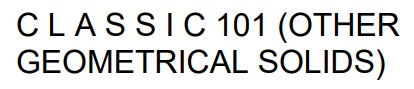 C L A S S I C 101 (other Geometrical Solids) Device mark 1444254 Trademark
