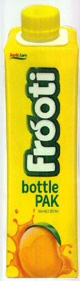 Parle Agro Frooti Bottle Pak Mango Drink Device mark 2654736 Trademark