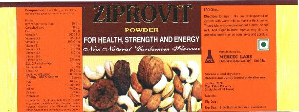 Ziprovit Powder For Health, Strength And Energy Device mark 2100182 Trademark
