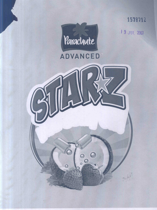 Parachute Advanced Starz (label) Device mark 1578712 Trademark