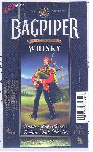 Bagpiper Classic Whisky (label) Device mark 1573485 Trademark