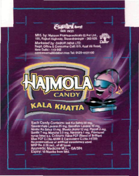 Hajmola Candy With Logo Device mark 2201304 Trademark