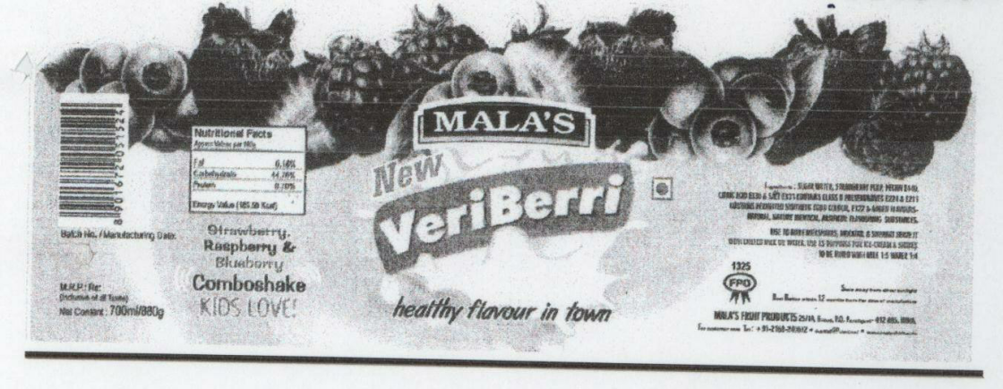Mala's Veriberri Device mark 1563731 Trademark