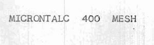 Microntalc 400 Mesh Device mark 707291 Trademark