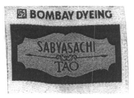 Bombay Dyeingsabyasachi Tao (label) Device mark 1609262 Trademark