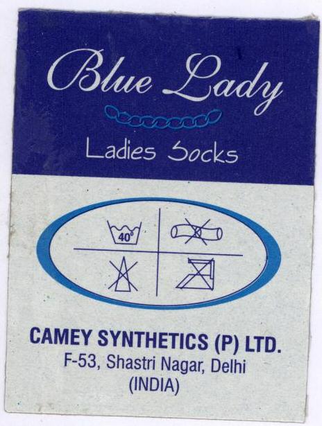 Blue Lady With Label Device mark 1468527 Trademark