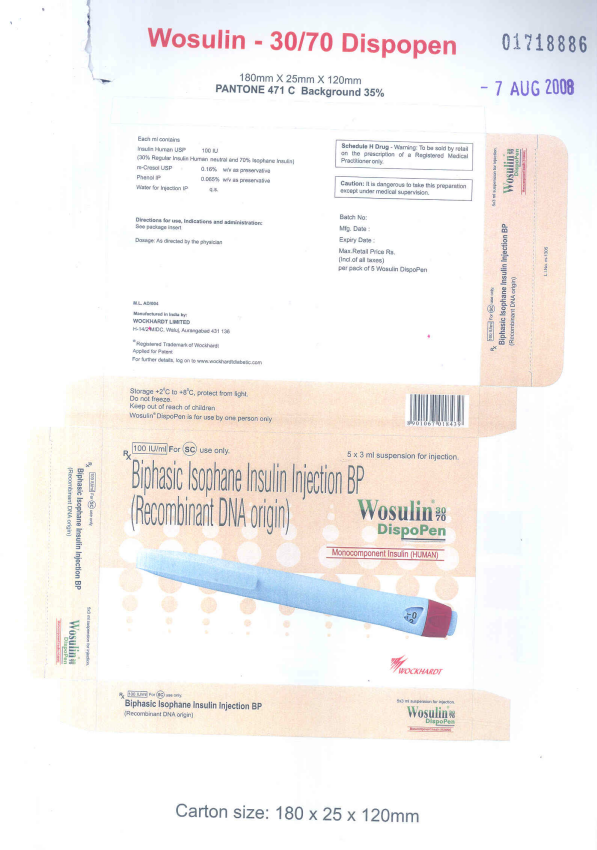 Wosulin Dispopen (label) Device mark 1718886 Trademark