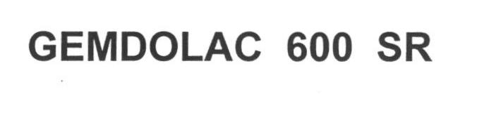 Gemdolac 600 Sr (label) Device mark 1674789 Trademark