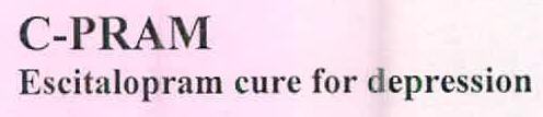 C-pram Escitalopram Cure For Depression Device mark 2649989 Trademark